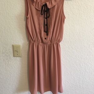 Dark Peach Button-Up Dress